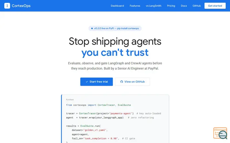 Screenshot of CortexOps