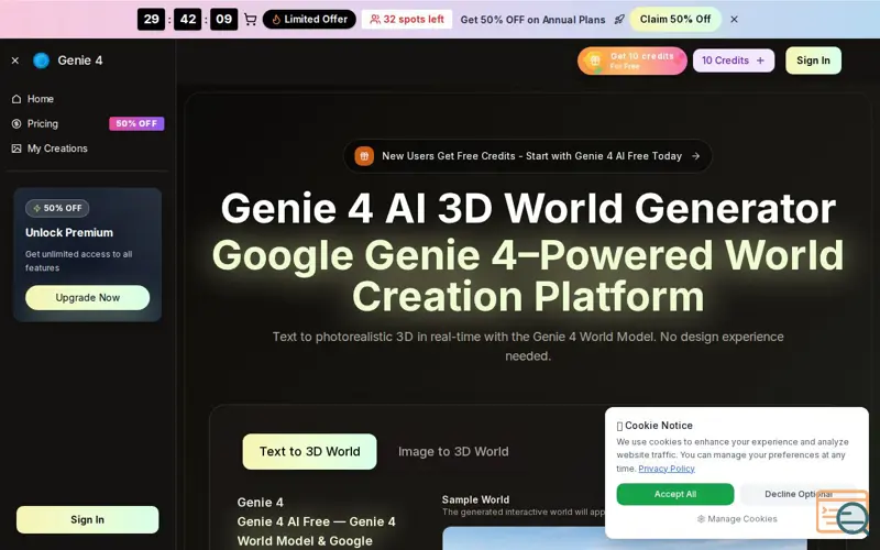 Screenshot of Genie 4