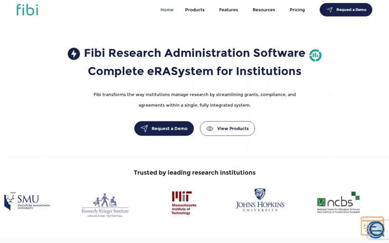 Screenshot of Fibi, a launch using Elementor Cloud