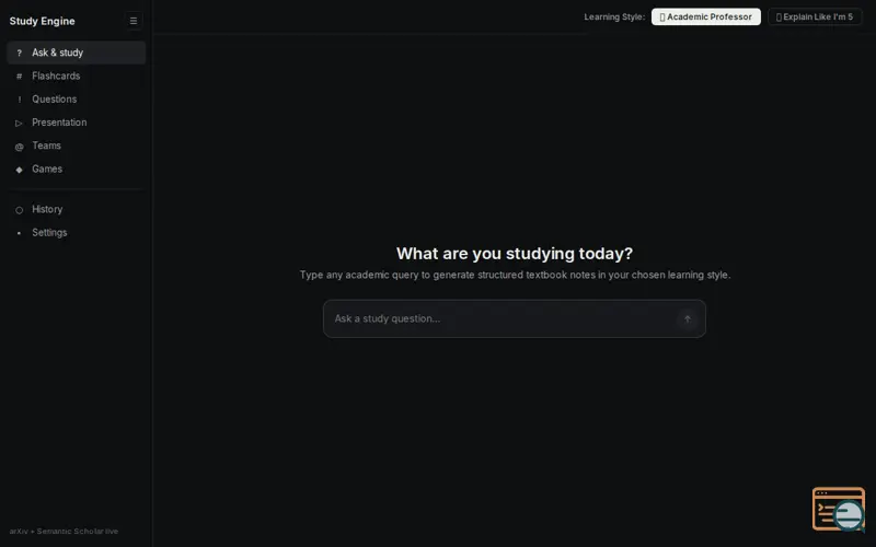 Screenshot of Study Engine