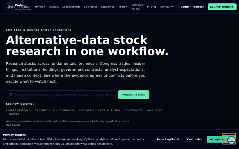 Screenshot of Walnut Markets