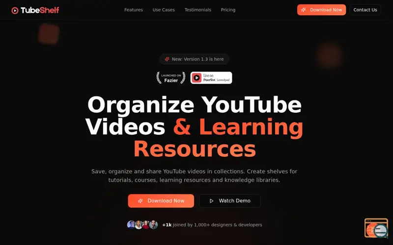 Screenshot of TubeShelf – Organize YouTube Videos & Learning Resources