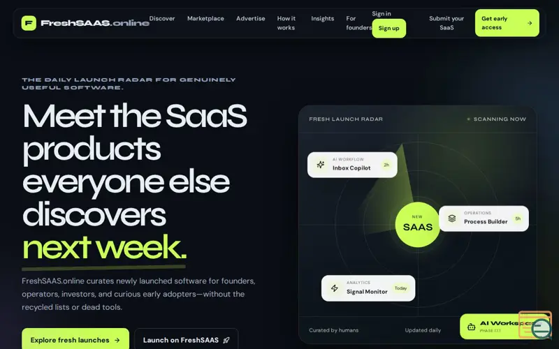 Screenshot of FreshSAAS.online