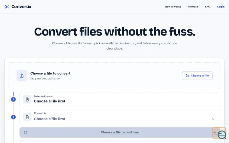 Screenshot of Convertix — Convert files without the fuss
