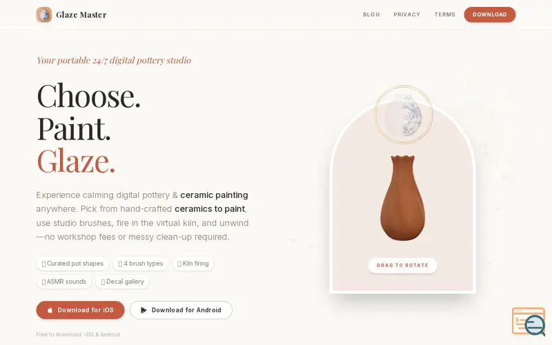 Screenshot of Glaze Master - Ceramic Painting