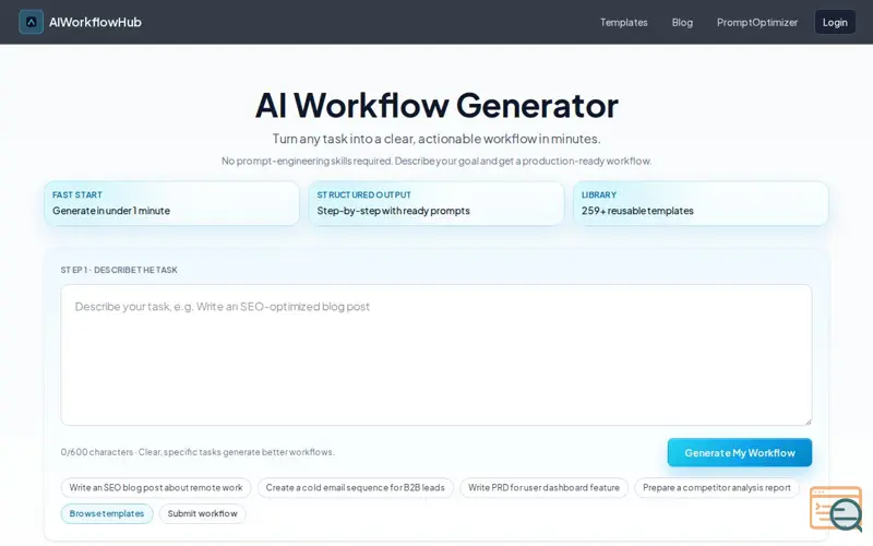 Screenshot of AI Workflow Generator