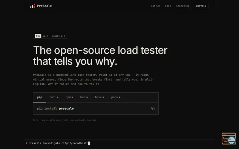 Screenshot of PreScale