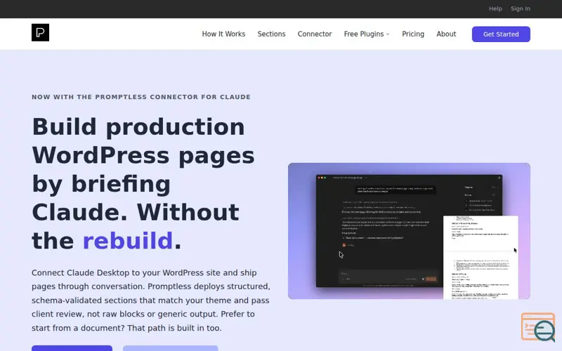 Screenshot of Promptless WP