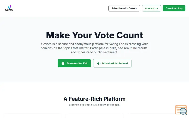 Screenshot of GoVote