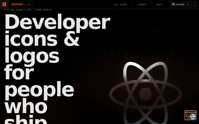 Screenshot of Devicons