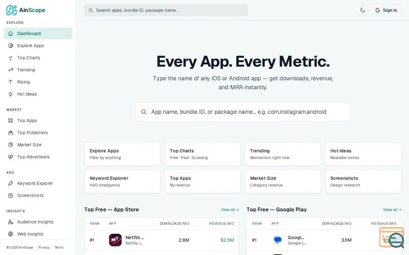 Screenshot of AinScope