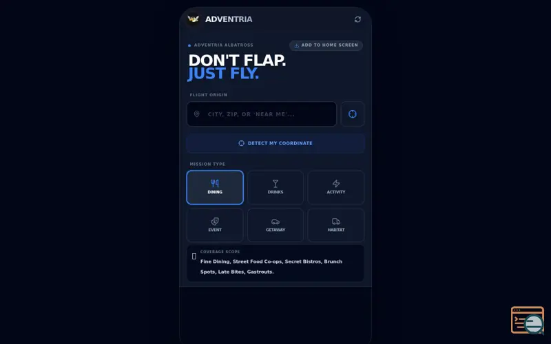 Screenshot of Adventria