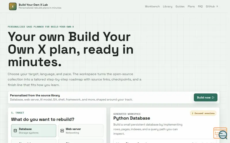 Screenshot of Build Your Own X Lab