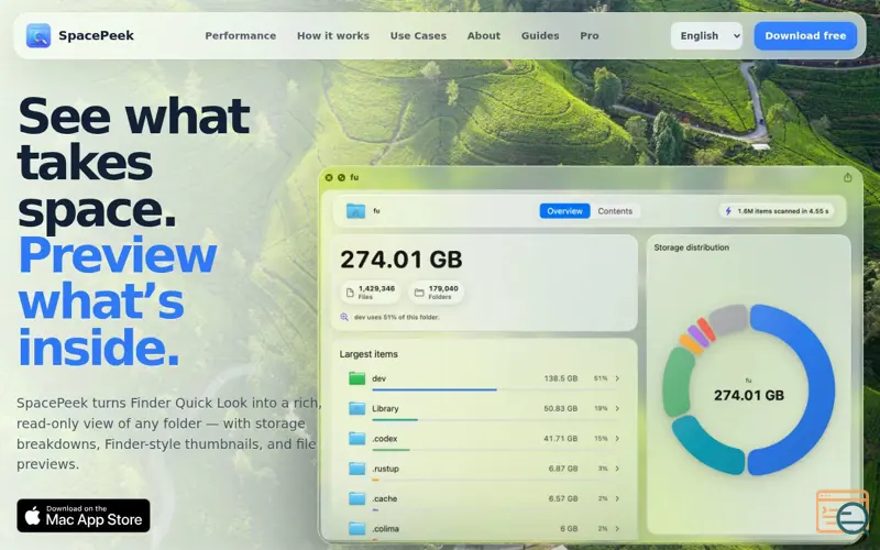 Screenshot of SpacePeek - Preview Folder Size Instantly from Finder