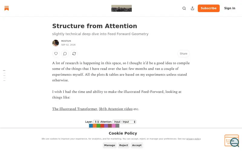 Screenshot of Structure from Attention