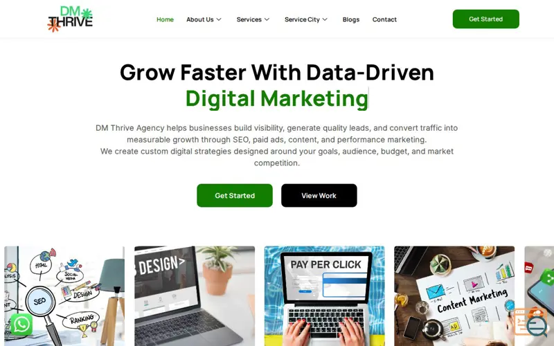 Screenshot of DM Thrive Agency