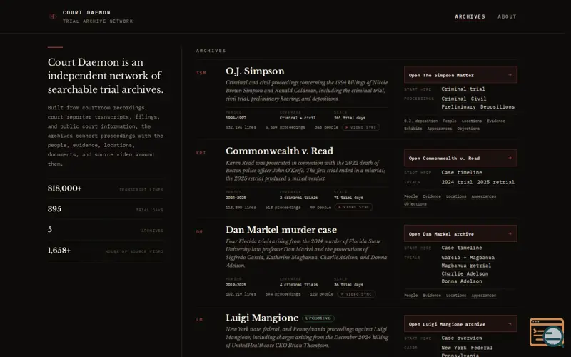 Screenshot of Court Daemon