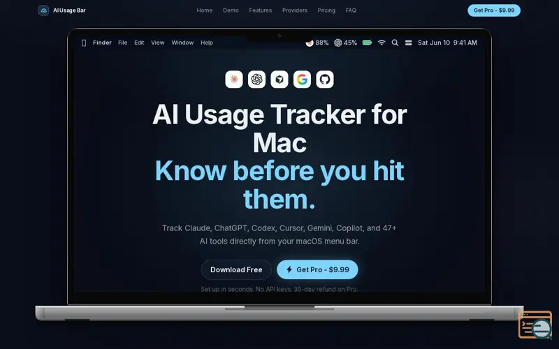 Screenshot of AIUsageBar