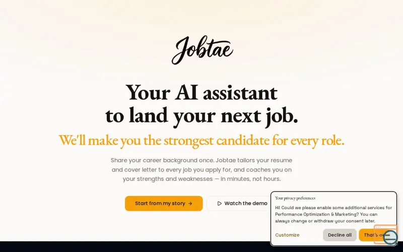 Screenshot of Jobtae