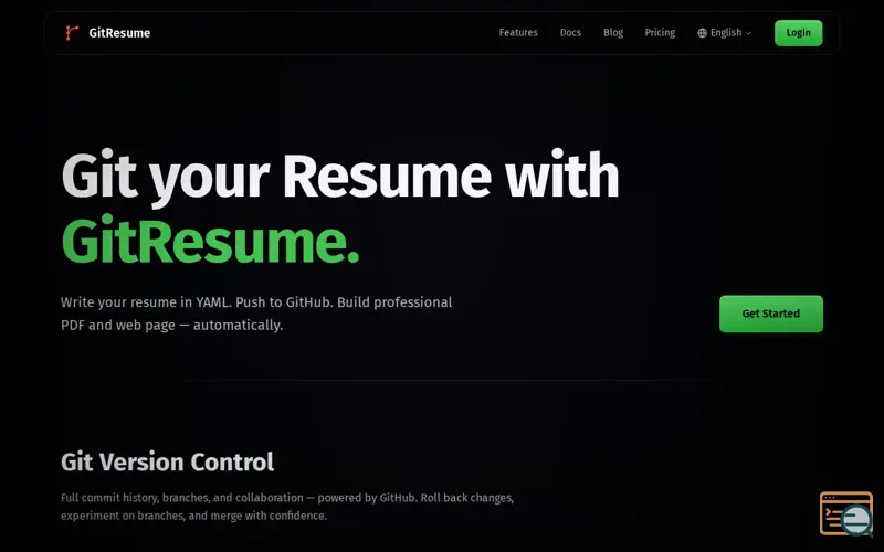 Screenshot of GitResume