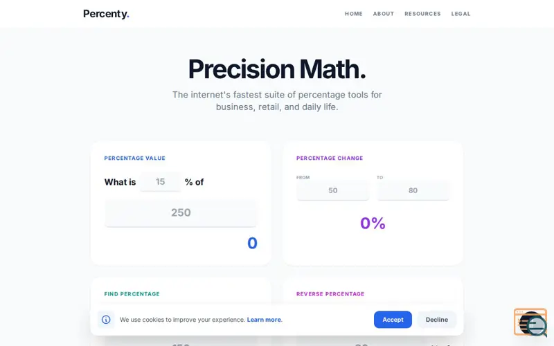 Screenshot of Percenty
