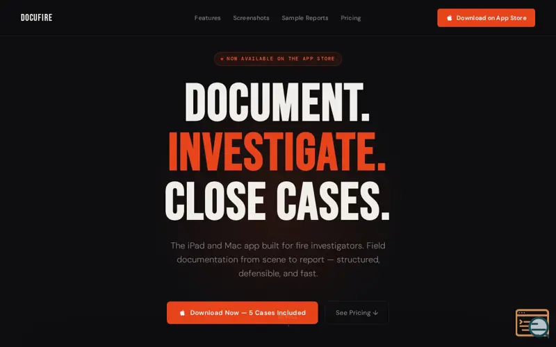 Screenshot of DocuFire