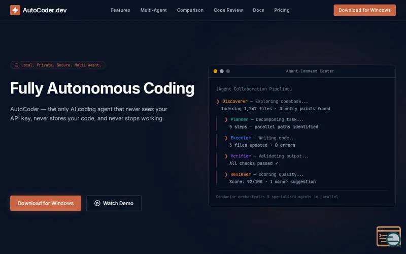 Screenshot of AutoCoder.dev