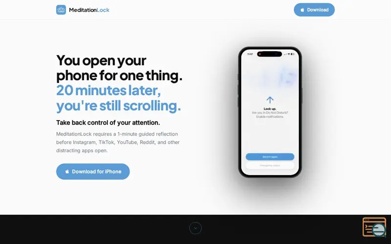 Screenshot of MeditationLock: Pause Before You Scroll