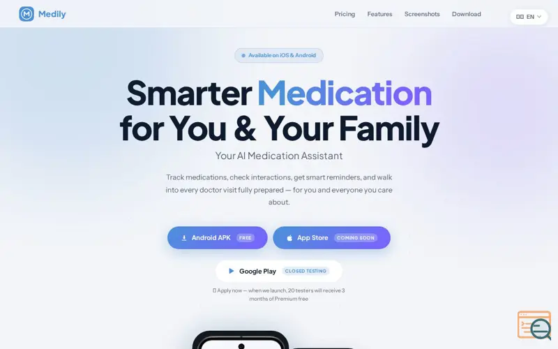 Screenshot of Medily