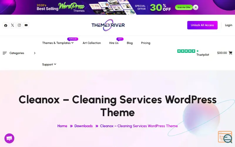 Screenshot of Cleaning Services WordPress Theme