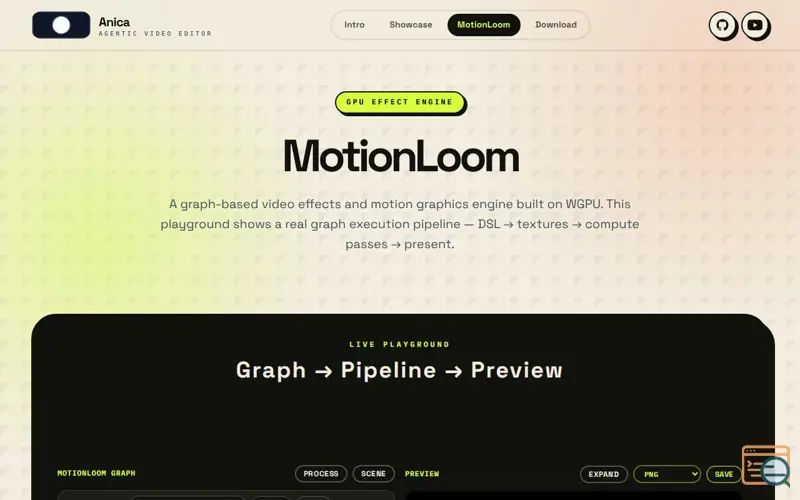 Screenshot of MotionLoom