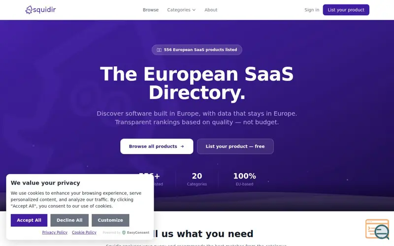 Screenshot of Squidir