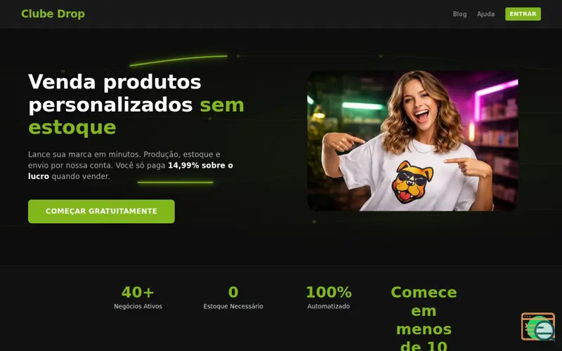 Screenshot of Clube Drop, a launch using MercadoPago