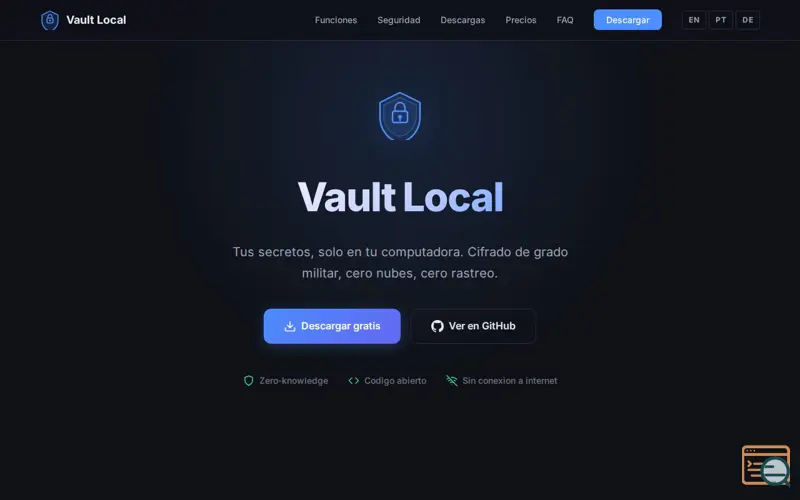 Screenshot of Vault Local