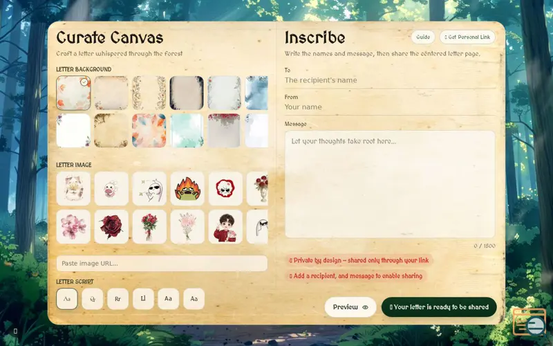 Screenshot of SylvaLetter