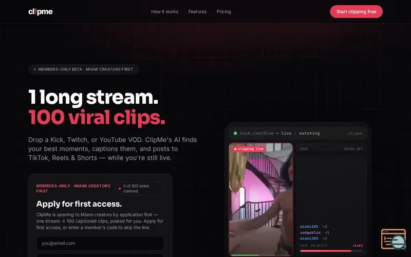 Screenshot of ClipMe