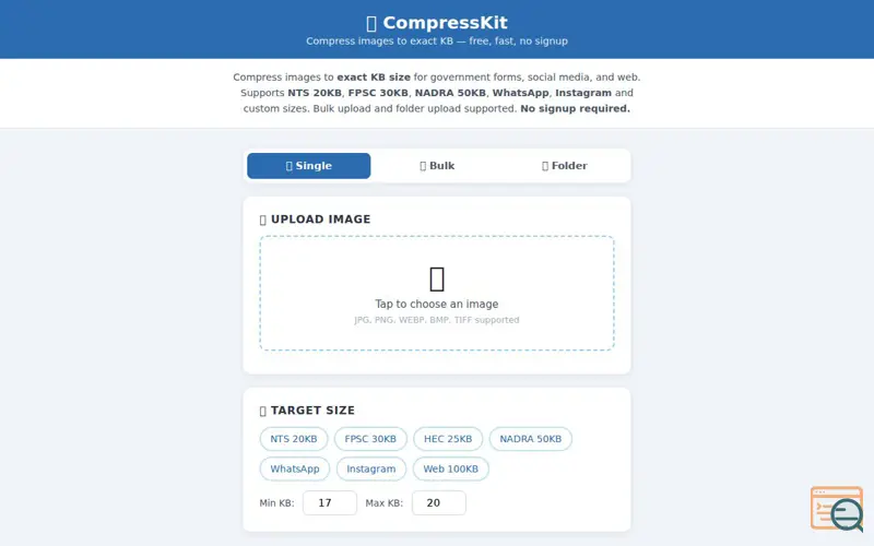 Screenshot of CompressKit