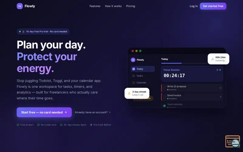 Screenshot of Flowly