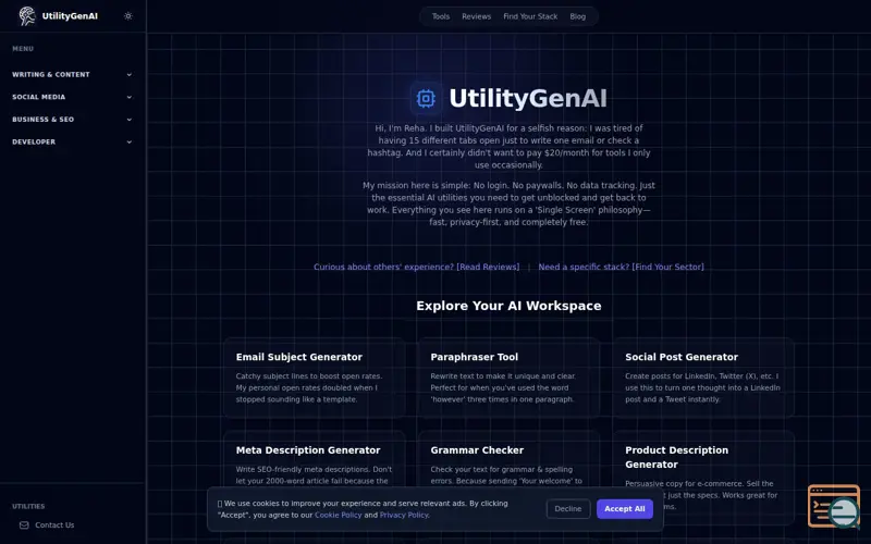 Screenshot of UtilityGenAI 2.0