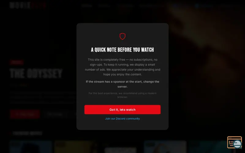 Screenshot of MovieFlix