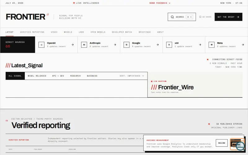 Screenshot of Frontier