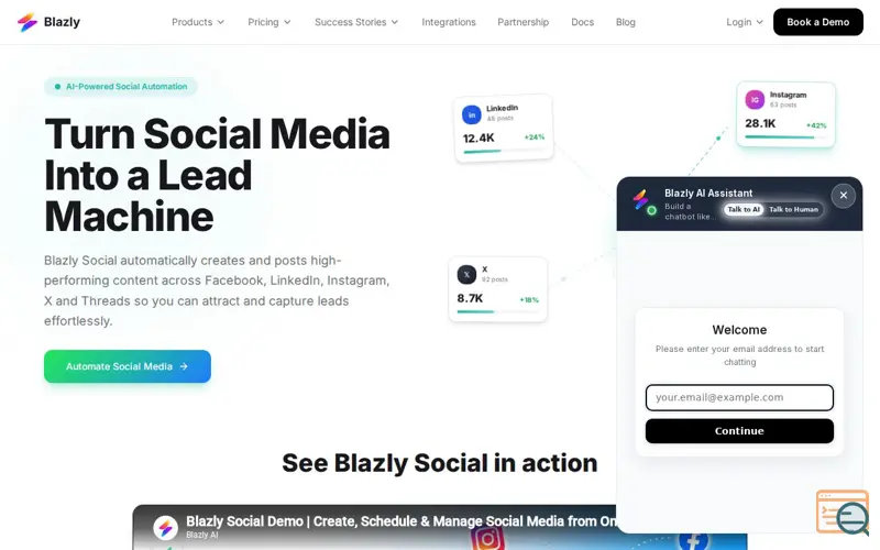 Screenshot of Blazly Social