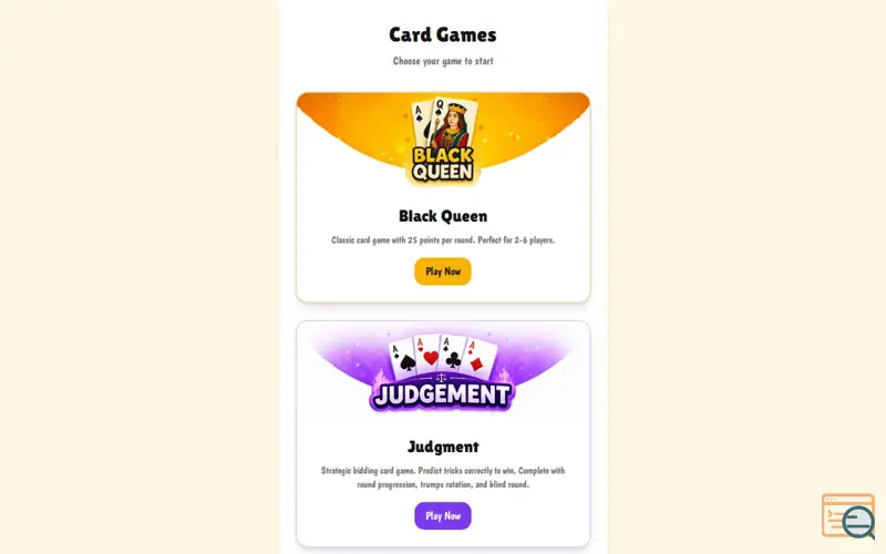 Screenshot of Scorecard