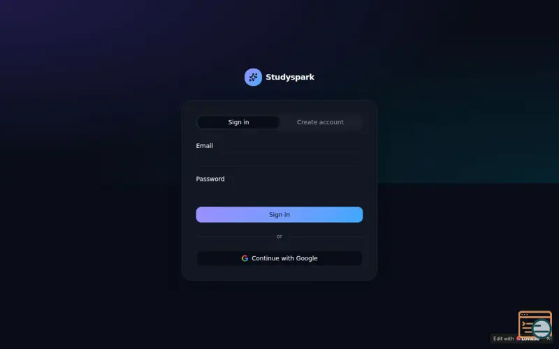 Screenshot of StudySpark
