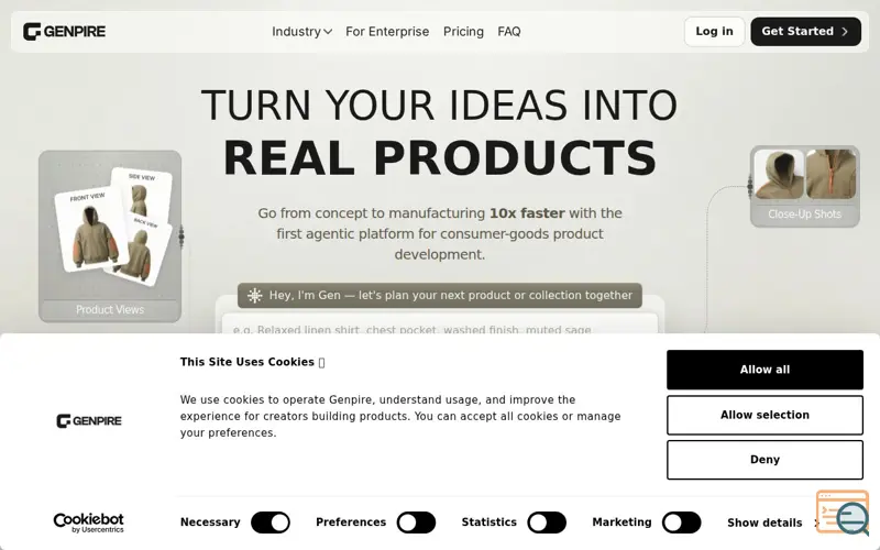 Screenshot of Genpire