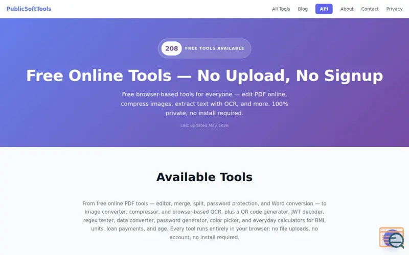 Screenshot of PublicSoftTools