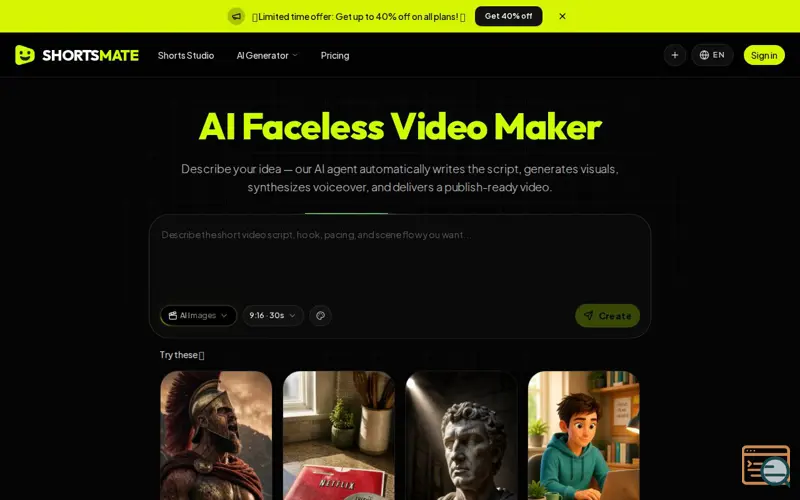 Screenshot of ShortsMate AI