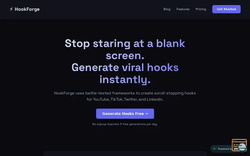 Screenshot of HookForge
