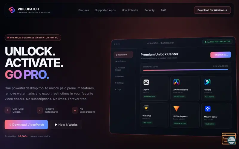 Screenshot of VideoPatch