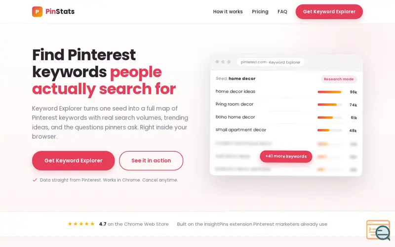 Screenshot of Pinterest Keyword Research Tool